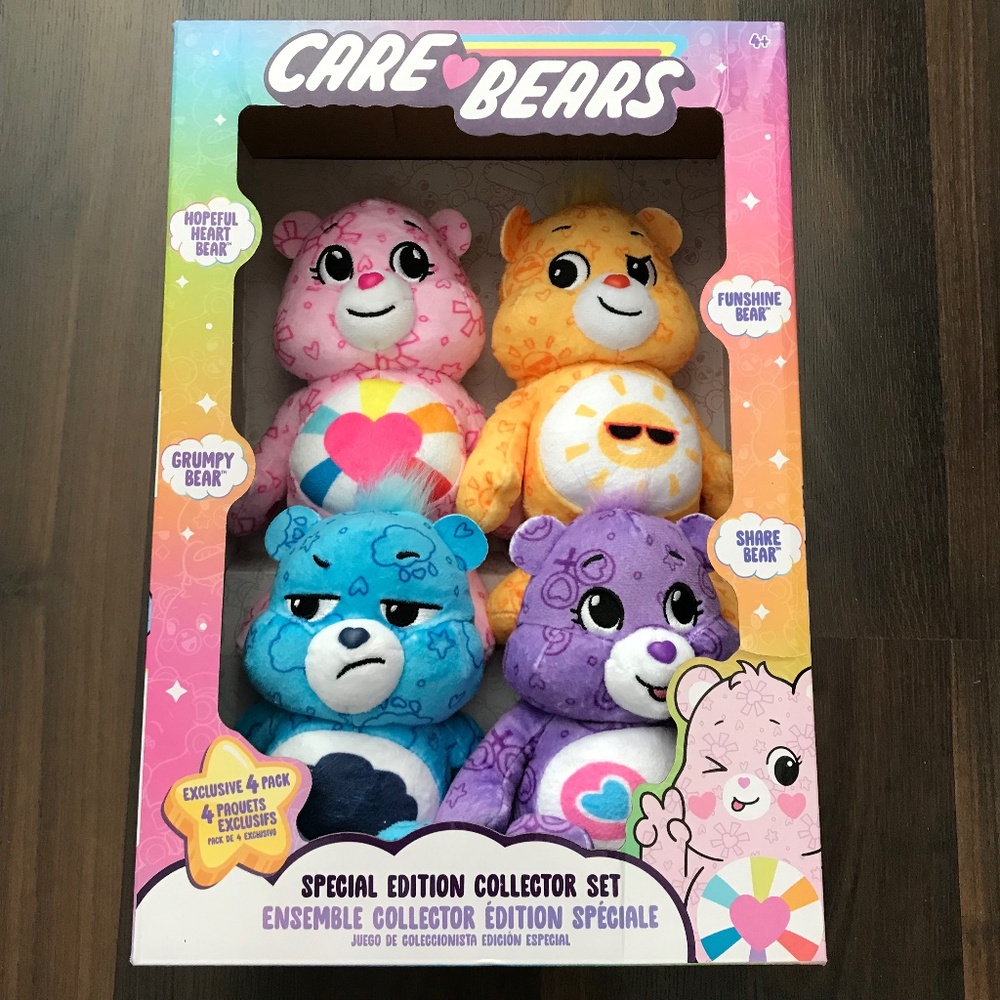 NEW 8" Care Bears 4-PACK Special Edition Collectors Set Soft Plush Toy